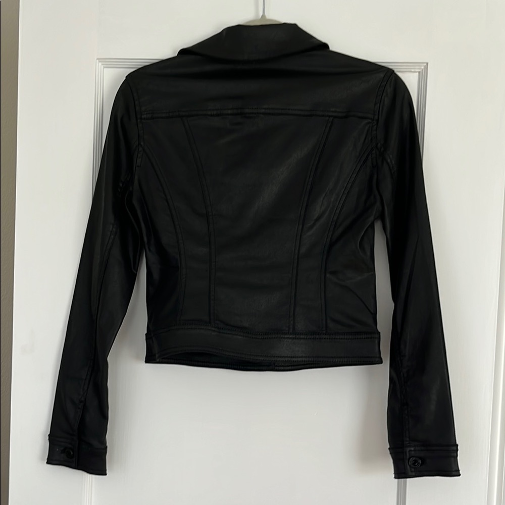 Women's Black Coated  Jacket, WHBM - Picture 6 of 7